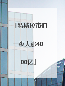 特斯拉市值一夜大涨4000亿